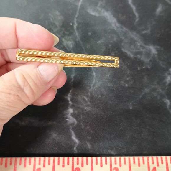 3pc AVON Tie Bars Gold Tone Clips Vintage Men’s Accessories Classic Style - Picture 11 of 14